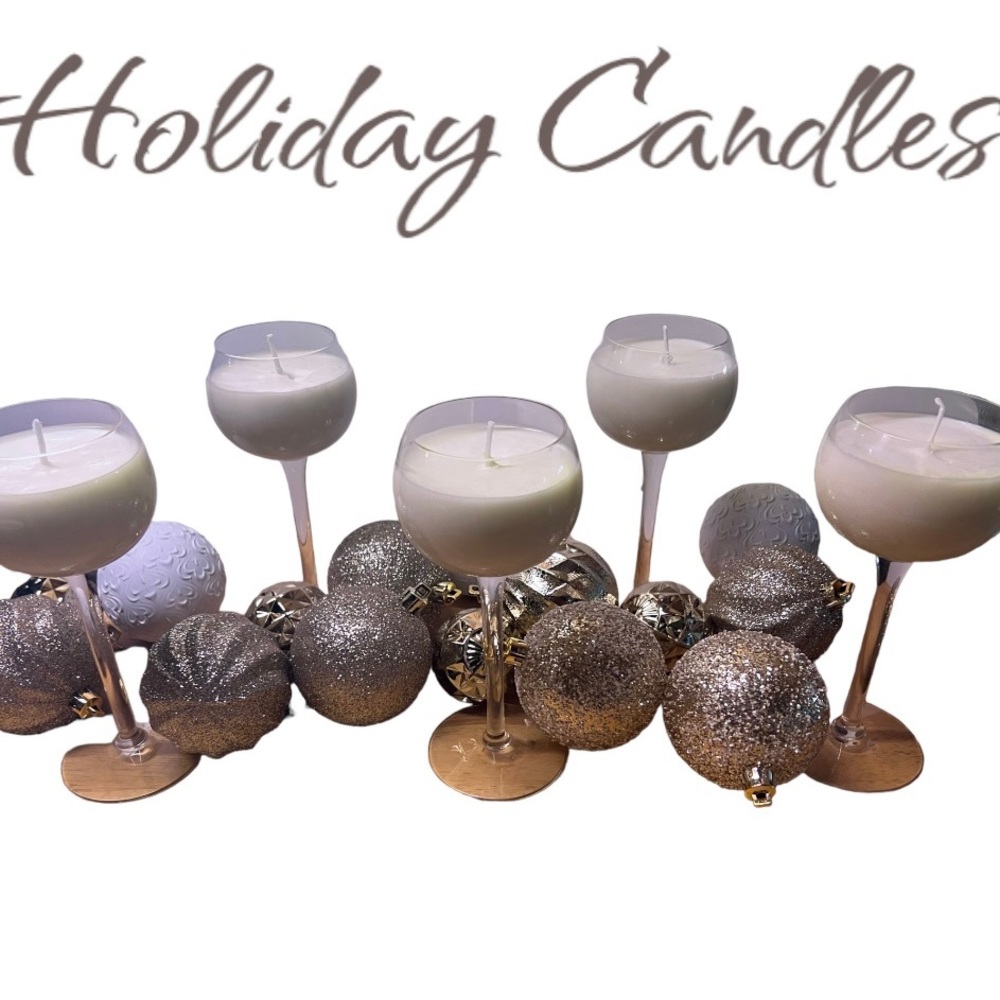 Wine Glass Holiday Candle set of 5